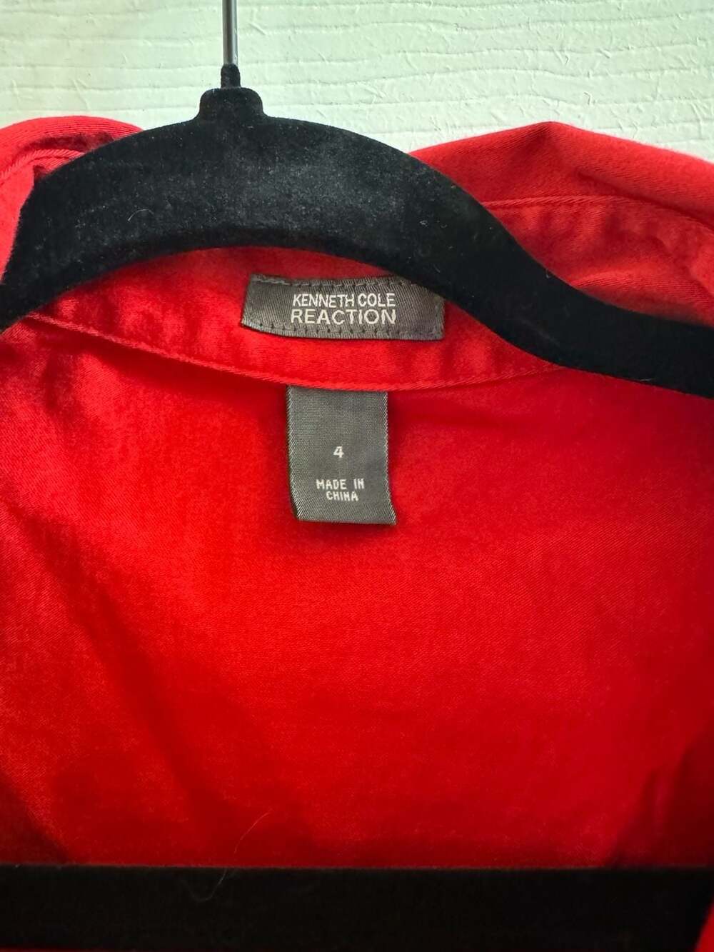Red Wrap Shirt Dress - Picture 3 of 5